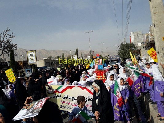 راهپیمایی باشکوه 13 آبان در باشت برگزار شد+تصاویر 26