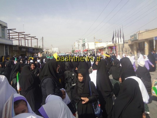 راهپیمایی باشکوه 13 آبان در باشت برگزار شد+تصاویر 34